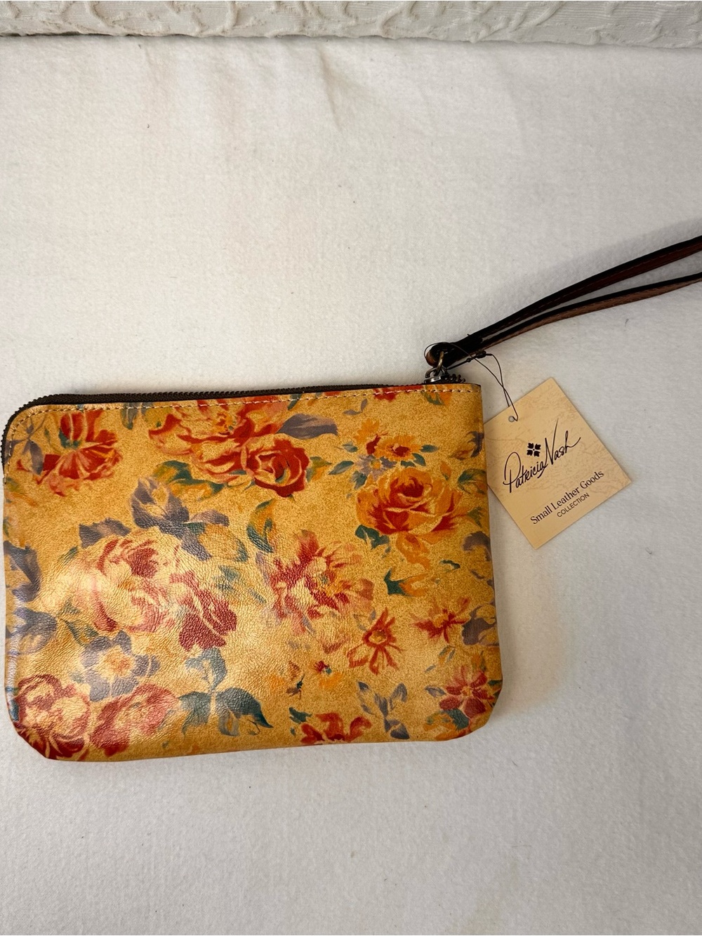 Patricia Nash Purse Cassini Leather Wristlet Wallet  Floral Print Leather Bag